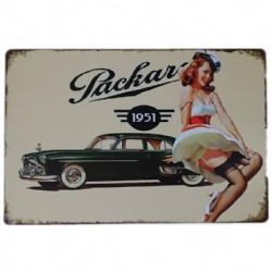 Car Picture Tin Sign, Vintage Design Tin Sign ,Metal Sign Poster for Retailer