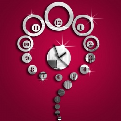 DIY Removable 3D Crystal Acrylic Mirror Wall Clocks
