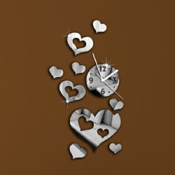 Love Hearts DIY Wall Sticker Home Décor Art Living Room Bedroom Wall Clock