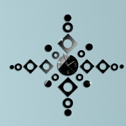 mirror wall clock acrylic wall paper crystal TV backdrop Combination Wall Stickers