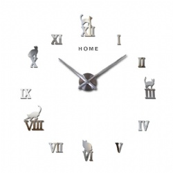 Mirror Stickes Frameless Large Roman Numerals Wall Clock