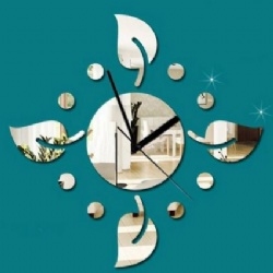 Creative And Stylish DIY 3D Acrylic Mirror Wall Clocks Sticker Decoration