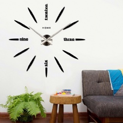 3D Modern DIY Acrylic Mirror Self-adhensive Stickers Big Wall Clock