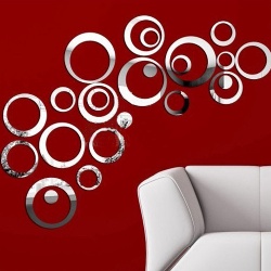 Circles Rounds Mirror Surface Crystal Wall Stickers