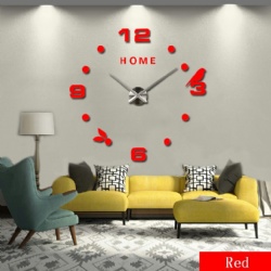 Arabic Digital Birds Mirror Decor Wall Stickers Large Modern Wall Clock