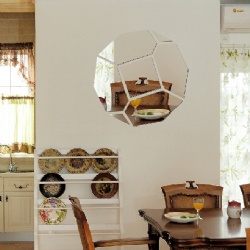 Cheaper Nonagon DIY Mirror Effect Reflective 3D Wall Stickers