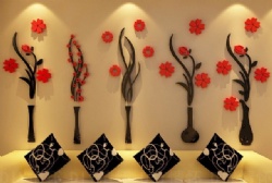 Vase 3D Wall Art Design DIY Wall Stickers