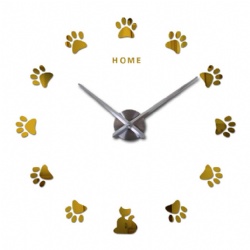 3D Diy Wall Clock Cute Cat Claws Decor reloj de pared Sticker Living Room Modern Wall Clock