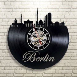 Hollow City Design Black CD LED Lights Wall Clocks For Living Room