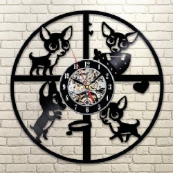 Puppy Dog Vinyl Record Wall Clocks