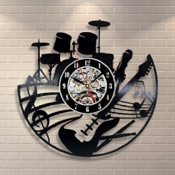 Non-ticking Needle Vinyl Record Wall Clocks Music Design