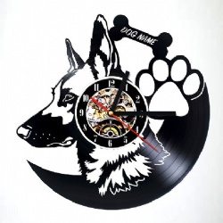 No Numbers Wall Clock Minimal Dog Style