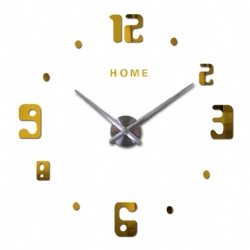 Arabic Digital Wall Clock Quartz Large Retro Wall Clock Acrylic Mirror Wall Sticker Reloj De Pared Horloge