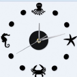 3D DIY Wall Clock  Silent Quartz Wall Clock ,Acrylic Self-adhensive Wall Clock Home Decor