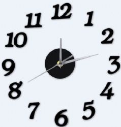 17inch Arabic Digital Numbers 3D DIY Wall Clock