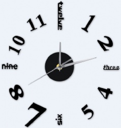 English Letters Digital Arabic Number DIY Wall Clock