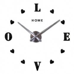 Love Letter Self-adhensive Wall Stickers Acrylic Mirror Quartz Modern Home Decor Wall Clock