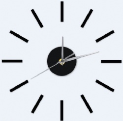 Vintage Simple Style Strips DIY Wall Clock ,Home Decor Self-adhensive Sticker Quartz Mechanism Wall Clock