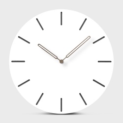 Modern European Mute Wooden Wall Clock Simple White MDF Hanging Round Wood Watch