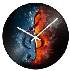 Music Note Vinyl Record Clock Vintage Printing Wall Clock