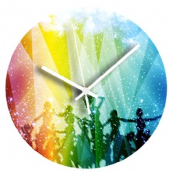 Colorful Club Theme Vintage Record Clock