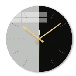 Ins Style Pattern Glass Wall Clock For Home Decor